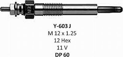 NGK 8838 DP-60_=Y-603J=312 003-SX [0100226188] !свеча накала Opel Astra/Vectra, Mazda 323 1.5-1.7D/TD 85-00