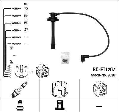 NGK 9098 комплект проводов зажигания на TOYOTA CAMRY (_V2_)