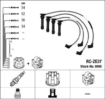 NGK 9898 Комплект в/в проводов 323 1.5L 94-> Z50118140 (RC-ZE37)