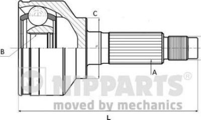 NIPPARTS ШРУС внешн 1,8 (без ABS) авт. кор. до 08/2002 (к-т) NISSAN ALMERA N16 (3921160Y00, J2821035)