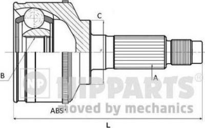 NIPPARTS ШРУС TOYOTA CAMRY/CARINA/COROLLA/RAV4 1.6>2.0 83>00 нар. (43410-20180, J2822110)