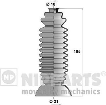 NIPParts J2847005 комплект пылника, рулевое управление на SUBARU LEONE I (AB)