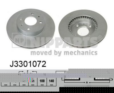 NIPPARTS Диск торм.пер.NISSAN Almera 98-00(-ABS) 247x18mm (40206-0M802, J3301072)