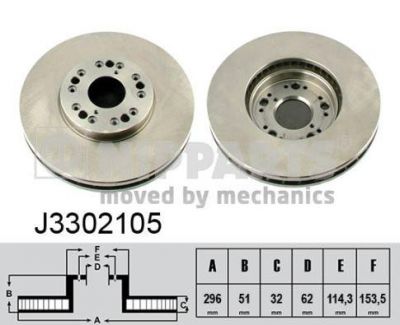 NIPPARTS Диск тормозной перед. LEXUS GS300/430 IS200/300 99-> 43512-50110 (43512-50120, J3302105)