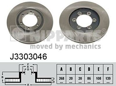 NIPParts J3303046 тормозной диск на MAZDA E-SERIE автобус (SR1)