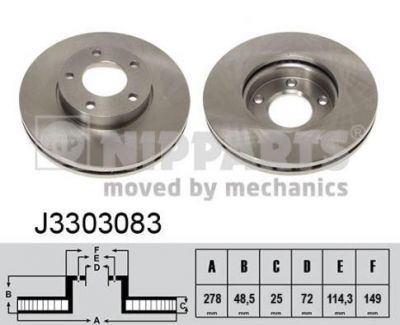 NIPPARTS Диск тормозной MAZDA 3 1.4/1.6 03>/MAZDA 5 15