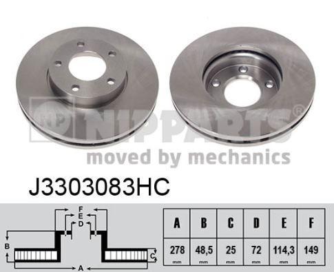 NIPParts J3303083HC тормозной диск на MAZDA 3 седан (BL)