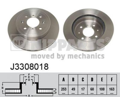 NIPPARTS Диск тормозной OPEL AGILA 03-/SUZUKI IGNIS II 03-/WAGON R+ 00- передний вент. (5531186G02, J3308018)
