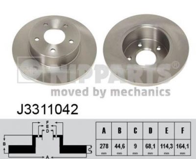 NIPPARTS Диск торм. NISSAN MAXIMA 2.0-3.5 95- зад. (432064U001, J3311042)