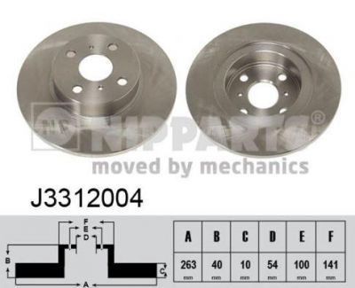 NIPParts J3312004 тормозной диск на TOYOTA MR 2 I (AW1_)