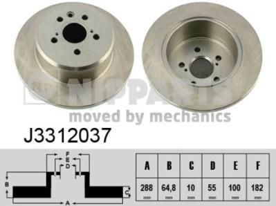 NIPPARTS Диск торм. TOYOTA AVENSIS 1.6-2.0 97- зад. (42431-20430, J3312037)