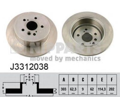 NIPPARTS Диск тормозной Toyota Rav 4 II 00-> (4243142041, J3312038)