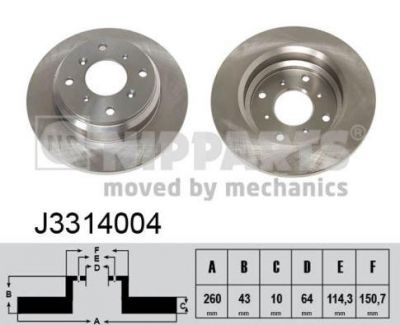 NIPPARTS Диск торм.зад. Honda Accord 93-98 (42510-SS0-J00, J3314004)