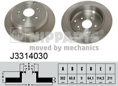 NIPPARTS Диск тормозной HONDA CR-V II 02-06 задний (42510SWWG01, J3314030)