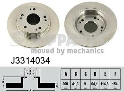 NIPPARTS Диск тормозной HONDA CIVIC 1.6/1.8/2.2D 06> задний (42510SMGE20, J3314034)