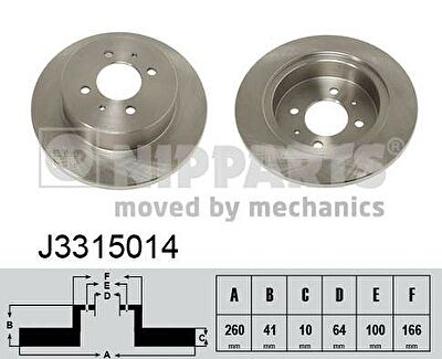 NIPParts J3315014 тормозной диск на MITSUBISHI COLT IV (CA_A)