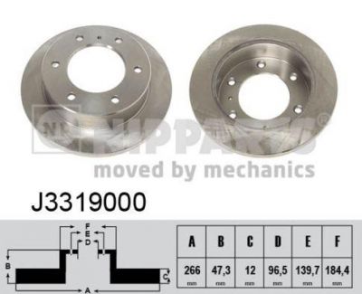 NIPParts J3319000 тормозной диск на ISUZU TROOPER (UBS)