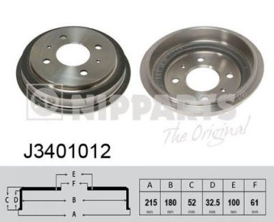 NIPParts J3401012 тормозной барабан на NISSAN MICRA I (K10)