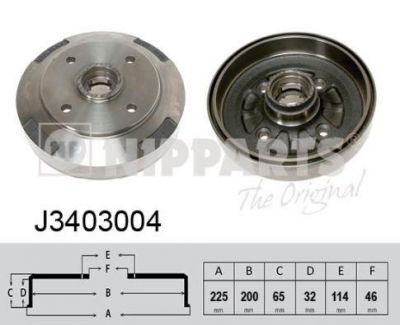 NIPParts J3403004 тормозной барабан на MAZDA 323 III Station Wagon (BW)