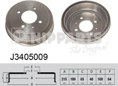 NIPParts J3405009 тормозной барабан на PROTON PERSONA 400 Наклонная задняя часть (C9_C, C9_S)
