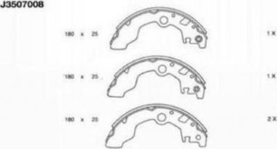 NIPParts J3507008 комплект тормозных колодок на SUBARU REX III
