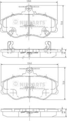 NIPPARTS Колодки тормозные перед. HYUNDAI H100/Porter 2,4/2,5L 93-> (581014BA00, J3600513)