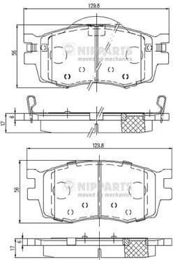 NIPPARTS Колодки тормозные HYUNDAI ACCENT/i20/KIA RIO 05- передние (581011JA60, J3600542)