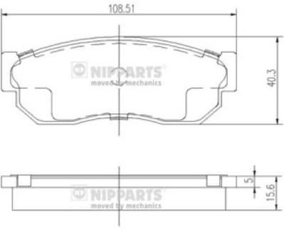 NIPPARTS Колодки тормозные диск. перед. NISSAN Sunny II(N13) 1,3-1,7L ->08/91 4106013A25/4106025A25/D106M67A90 (41060-03A25, J3601001)