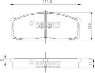 NIPPARTS Колодки тормозные NISSAN BLUEBIRD 1.6-2.0D 80-84/LAUREL 2.0-2.4 81-85 передние (41060-W1225, J3601006)