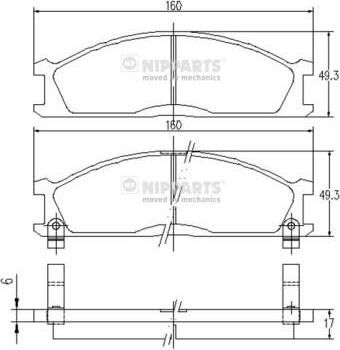 NIPPARTS Колодки тормозные перед. NISSAN Terrano I/Pick UP/Vanette 2,4-3,0L 88-98 (41060-2S790, J3601037)