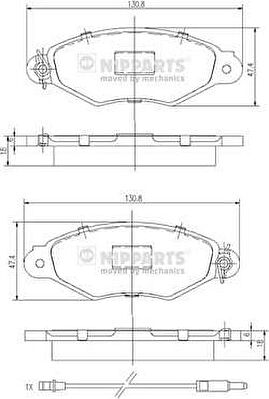 NIPPARTS Колодки тормозные перед. NISSAN Kubistar//Kangoo 1,2-1,9L 00-> (41060-00QAG, J3601093)