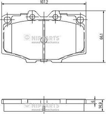 NIPPARTS Колодки тормозные перед. TOYOTA Land Cruiser/Hilux 2,0-3,4L 80-93 (446535210, J3602036)