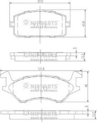 NIPParts J3602041 комплект тормозных колодок, дисковый тормоз на TOYOTA STARLET универсал (KP6_)