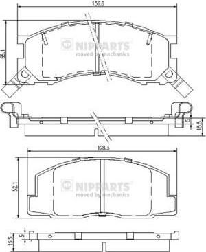 NIPPARTS Колодки тормозные перед. TOYOTA Previa 2,4L 90-00 (446528080, J3602050)