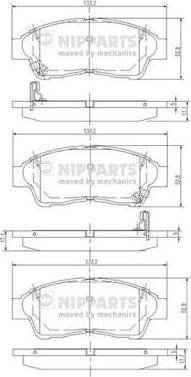 NIPPARTS Колодки тормозные передние COROLLA 92>01 CARINA E 92>96 RAV 4 94>95 (04491-12650, J3602064)