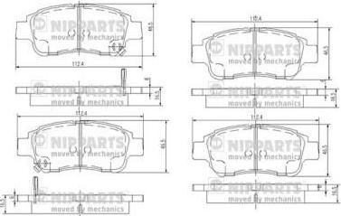 NIPPARTS Колодки тормозные передние TOYOTA YARIS (0446552030, J3602086)