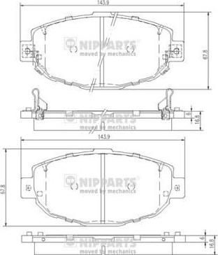 NIPParts J3602087 комплект тормозных колодок, дисковый тормоз на LEXUS IS I (JCE1_, GXE1_)