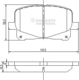 NIPPARTS Колодки тормозные перед. TOYOTA Previa 2,0/2,4L 00-> (446528460, J3602090)