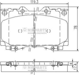 NIPPARTS Колодки тормозн. перед. TOYOTA Land Cruiser 100(J10) 01 98-07 08 (04465-60120, J3602097)
