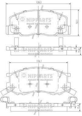 NIPPARTS Колодки тормозные перед. TOYOTA Previa 2,4L 90-00 (с датчиком) (04465-28340, J3602114)
