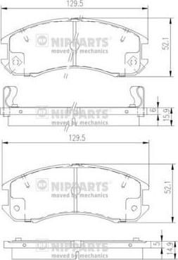 NIPPARTS Колодки тормозные передние MAZDA 626 87-97 FORD PROBE 88-93 (G211-33-28Z, J3603031)