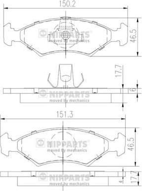 NIPParts J3603050 комплект тормозных колодок, дисковый тормоз на FORD ESCORT III (GAA)