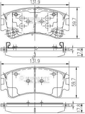 NIPPARTS Колодки тормозн. перед. Mazda 6 02- (GJYE-33-23ZA, J3603056)