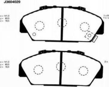 NIPParts J3604029 комплект тормозных колодок, дисковый тормоз на HONDA ACCORD IV (CB)