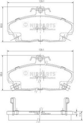 NIPPARTS Колодки тормозные HONDA CIVIC 1.4-1.8 94-05 передние (45022-ST3-E11, J3604031)