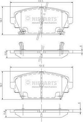 NIPPARTS Колодки тормозные HONDA ACCORD 1.8/2.0 99>03 передние (572428, J3604047)