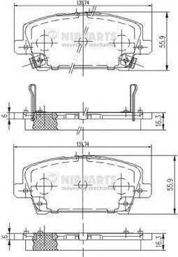 NIPPARTS Колодки тормозные передние Honda Civic 06- (45022-SMG-E01, J3604065)