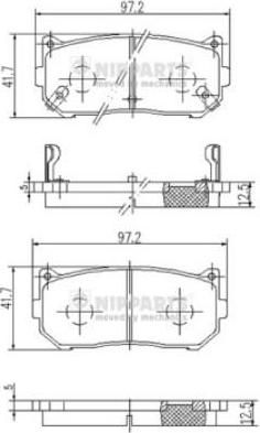 Nipparts Колодки тормозные KIA SPECTRA/CARENS 00-/CLARUS 96-01/SHUMA 95- задние (J3610301)