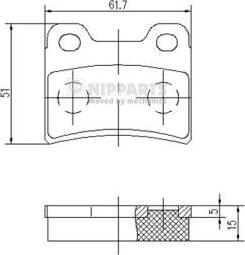 NIPPARTS Колодки тормозные зад. KIA Sephia/Shuma I 1,5/1,6L 96-01 (0K20H-33-23Z, J3610303)