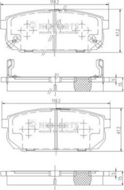 NIPPARTS Колодки торм зад SORENTO (GDB3344, J3610305)